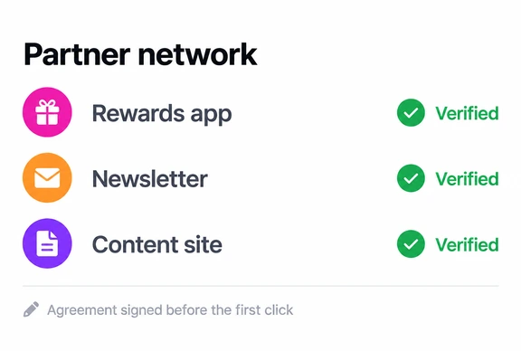 Verified publisher network: rewards app, newsletter and content site